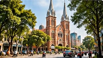 Nhà thờ Đức Bà và góc phố Sài Gòn